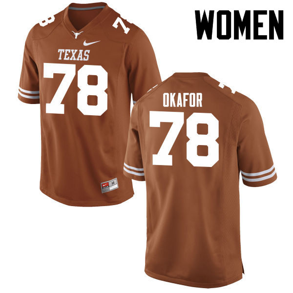 Women #78 Denzel Okafor Texas Longhorns College Football Jerseys-Tex Orange